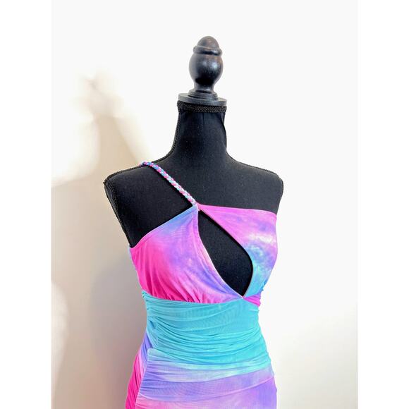 Rococo Sand Cloud One Shoulder‎ Maxi Dress in Multicolor Size XXS Cutout Party - Picture 5 of 5